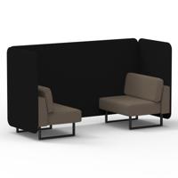 Brixworth 2 Seater Bench Booth With Black Legs In X2 Fabric - Diameter Panels And Theory Sofa