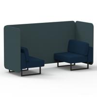Brixworth 2 Seater Bench Booth With Black Legs In X2 Fabric - Polygon Panels And Calculus Sofa