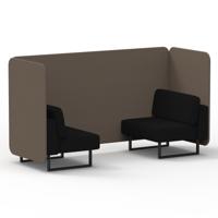 Brixworth 2 Seater Bench Booth With Black Legs In X2 Fabric - Theory Panels And Diameter Sofa