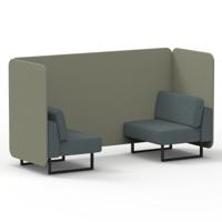 Brixworth 2 Seater Bench Booth With Black Legs In Main Line Flax Fabric - Newbury Panels And Westminster Sofa