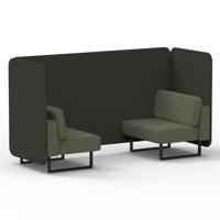Brixworth 2 Seater Bench Booth With Black Legs In Main Line Flax Fabric - Temple Panels And Monument Sofa