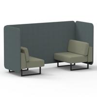 Brixworth 2 Seater Bench Booth With Black Legs In Main Line Flax Fabric - Westminster Panels And Newbury Sofa