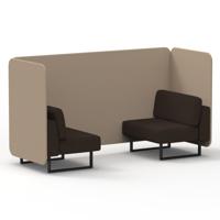 Brixworth 2 Seater Bench Booth With Black Legs In Synergy Fabric - Affix Panels And Wed Sofa