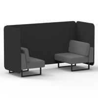 Brixworth 2 Seater Bench Booth With Black Legs In Synergy Fabric - Mix Panels And Partner Sofa