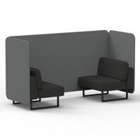 Brixworth 2 Seater Bench Booth With Black Legs In Synergy Fabric - Partner Panels And Mix Sofa
