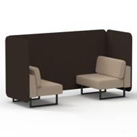 Brixworth 2 Seater Bench Booth With Black Legs In Synergy Fabric - Wed Panels And Affix Sofa