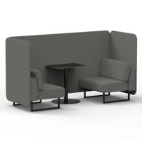 Brixworth 2 Seater Bench Booth With Black Legs And Black Table With Black Leg In X2 Fabric - Number Panels And Sofa