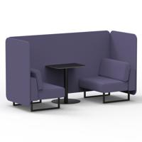 Brixworth 2 Seater Bench Booth With Black Legs And Black Table With Black Leg In Synergy Fabric - Order Panels And Sofa