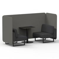 Brixworth 2 Seater Bench Booth With Black Legs And Black Table With Black Leg In X2 Fabric - Number Panels And Arithmetic Sofa