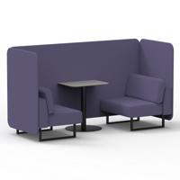 Brixworth 2 Seater Bench Booth With Black Legs And Grey Table With Black Leg In Synergy Fabric - Order Panels And Sofa