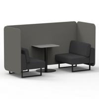 Brixworth 2 Seater Bench Booth With Black Legs And Grey Table With Black Leg In X2 Fabric - Number Panels And Arithmetic Sofa