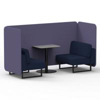 Brixworth 2 Seater Bench Booth With Black Legs And Grey Table With Black Leg In Synergy Fabric - Order Panels And Alike Sofa