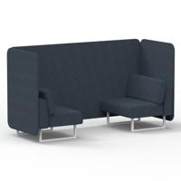 Brixworth 2 Seater Bench Booth With White Legs In Rivet Fabric - Crucible Panels And Sofa