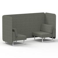 Brixworth 2 Seater Bench Booth With White Legs In Rivet Fabric - Vitreous Panels And Sofa