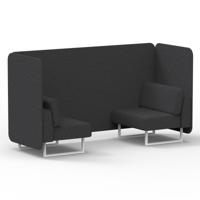 Brixworth 2 Seater Bench Booth With White Legs In X2 Fabric - Arithmetic Panels And Sofa