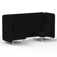 Brixworth 2 Seater Bench Booth With White Legs In X2 Fabric - Diameter Panels And Sofa