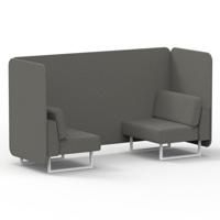Brixworth 2 Seater Bench Booth With White Legs In X2 Fabric - Number Panels And Sofa