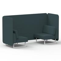 Brixworth 2 Seater Bench Booth With White Legs In X2 Fabric - Polygon Panels And Sofa