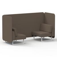 Brixworth 2 Seater Bench Booth With White Legs In X2 Fabric - Theory Panels And Sofa