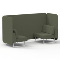 Brixworth 2 Seater Bench Booth With White Legs In Main Line Flax Fabric - Monument Panels And Sofa