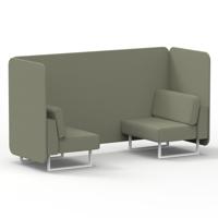 Brixworth 2 Seater Bench Booth With White Legs In Main Line Flax Fabric - Newbury Panels And Sofa