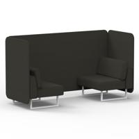 Brixworth 2 Seater Bench Booth With White Legs In Main Line Flax Fabric - Temple Panels And Sofa