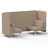 Brixworth 2 Seater Bench Booth With White Legs In Synergy Fabric - Affix Panels And Sofa