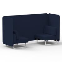 Brixworth 2 Seater Bench Booth With White Legs In Synergy Fabric - Alike Panels And Sofa