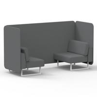 Brixworth 2 Seater Bench Booth With White Legs In Synergy Fabric - Partner Panels And Sofa