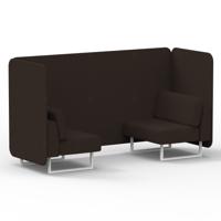 Brixworth 2 Seater Bench Booth With White Legs In Synergy Fabric - Wed Panels And Sofa