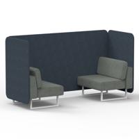 Brixworth 2 Seater Bench Booth With White Legs In Rivet Fabric - Crucible Panels And Prime Sofa