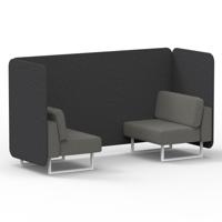 Brixworth 2 Seater Bench Booth With White Legs In X2 Fabric - Arithmetic Panels And Number Sofa