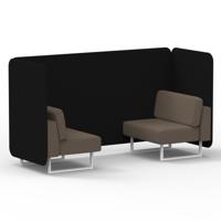 Brixworth 2 Seater Bench Booth With White Legs In X2 Fabric - Diameter Panels And Theory Sofa