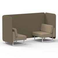 Brixworth 2 Seater Bench Booth With White Legs In Main Line Flax Fabric - Bank Panels And Upminster Sofa