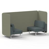 Brixworth 2 Seater Bench Booth With White Legs In Main Line Flax Fabric - Newbury Panels And Westminster Sofa