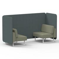 Brixworth 2 Seater Bench Booth With White Legs In Main Line Flax Fabric - Westminster Panels And Newbury Sofa