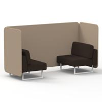 Brixworth 2 Seater Bench Booth With White Legs In Synergy Fabric - Affix Panels And Wed Sofa