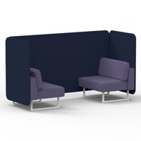 Brixworth 2 Seater Bench Booth With White Legs In Synergy Fabric - Alike Panels And Order Sofa