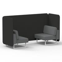 Brixworth 2 Seater Bench Booth With White Legs In Synergy Fabric - Mix Panels And Partner Sofa