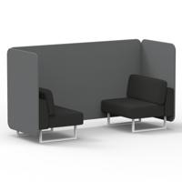 Brixworth 2 Seater Bench Booth With White Legs In Synergy Fabric - Partner Panels And Mix Sofa