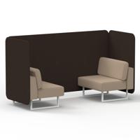 Brixworth 2 Seater Bench Booth With White Legs In Synergy Fabric - Wed Panels And Affix Sofa