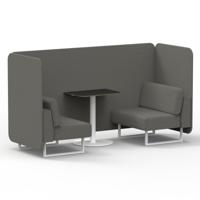 Brixworth 2 Seater Bench Booth With White Legs And Black Table With White Leg In X2 Fabric - Number Panels And Sofa