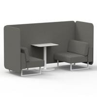 Brixworth 2 Seater Bench Booth With White Legs And White Table With White Leg In X2 Fabric - Number Panels And Sofa