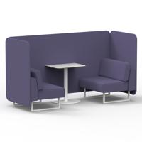Brixworth 2 Seater Bench Booth With White Legs And White Table With White Leg In Synergy Fabric - Order Panels And Sofa