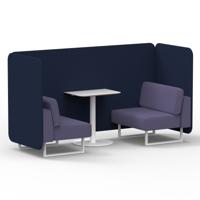 Brixworth 2 Seater Bench Booth With White Legs And White Table With White Leg In Synergy Fabric - Alike Panels And Order Sofa