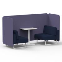 Brixworth 2 Seater Bench Booth With White Legs And White Table With White Leg In Synergy Fabric - Order Panels And Alike Sofa
