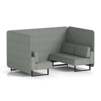 Brixworth 4 Seater Bench Booth With Black Legs In Rivet Fabric - Prime Panels And Sofa