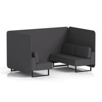 Brixworth 4 Seater Bench Booth With Black Legs In X2 Fabric - Arithmetic Panels And Sofa