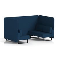 Brixworth 4 Seater Bench Booth With Black Legs In X2 Fabric - Calculus Panels And Sofa
