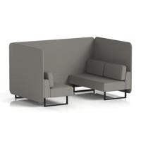 Brixworth 4 Seater Bench Booth With Black Legs In X2 Fabric - Number Panels And Sofa